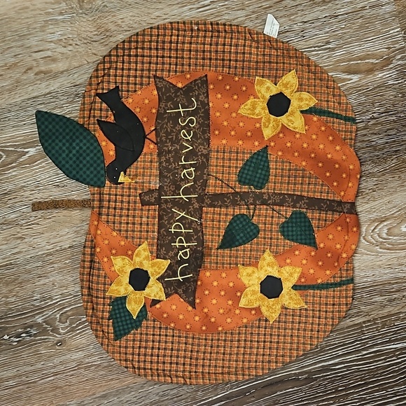 Set of 3 Quilted Cotton Pumpkin Placemats - Picture 2 of 6